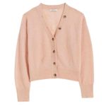 Madewell  Alpaca-Blend V-Neck Cardigan Size Small Heather Pale Blush Photo 10