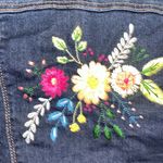 Jessica Simpson Denim Jacket Embroidered Flowers Blue Photo 3