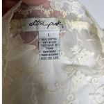 Ultra Pink  Ivory Lace Cardigan Vest‎ L Boho Layering Romantic Cottagecore Photo 7