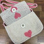 Isaac Mizrahi  Heart Purse Beaded Valentines Love‎ Crossbody Bag Pearl Balletcore Photo 2