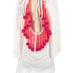 Sundress Fiorella White Dress with Pink Pom Pom Tassel Accents Size XS / S NWT Photo 4