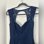 Lulus  Rosetta Gown Lace Mermaid Sleeveless Sweetheart Neck Blue Maxi Dress Small Photo 6