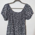 Derek Heart  Maternity Black Floral Print Puffy Sleeve Top Size 1X Floral Boho To Photo 2