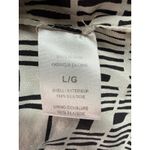 Theory  Sleeveless Silk Shirt Size L Geometric Print Pleated Front Minimalist Photo 3