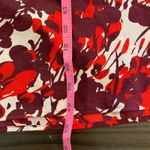 J.Crew  Womens L Tie Neck Blouse‎ Red Burgundy Abstract Print Office Church Photo 8