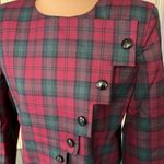 Vintage Maxim’s de Paris Red & Green Plaid Dress Coat Size M Photo 1