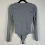 Abercrombie & Fitch Abercrombie‎ & Fitch Grey Silver V-neck Long Sleeve Bodysuit Size Small Photo 5