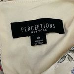 Perceptions Cream Floral Dress Knee Length,  New York, Cold Shoulder  Size 10 Photo 2