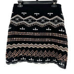 Paper Crane NWT  size medium mini‎ skirt black with bronze white embellisments Photo 0