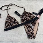 Victoria's Secret Victoria’s Secret Shine Strap Swim Leopard Bikini Triangle Brazilian Medium Photo 1