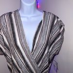 ECI  New York Linen Blend Cap Sleeve Striped Jumpsuit NWT Size Medium Photo 1