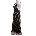 Poupette St. Barth  New Long Dress Mara Open Back Black Pink Shaded Silk Satin S Photo 4