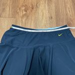 Nike  Womens Solid Navy Blue Dri-Fit Tennis Skirt Size Medium Yellow Swoosh Check Photo 4