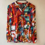 Desigual Colorful Pixelated Floral Print Camilia Rep Begona Long Sleeve Blouse Photo 6
