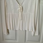 belle du jour  medium Ivory Peasant V Neck With Lace Boho Photo 5
