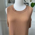 Richer Poorer Ribbed Mock Neck Sleeveless Maxi Dress Woodgrain Size XL Tan Photo 2