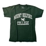 Champion Vintage Mount Holyoke College T-Shirt Tee Small Green 100% Cotton Mass Photo 0