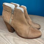 Rag and Bone  Margot Suede Leather Ankle Boot Zip Up Stacked Block Heel Tan US 10 Photo 0