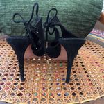 Aquazzura Sexy Thing Black Suede Cut Out Back Tie Open Toe Heels Size 8 Photo 3