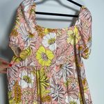 Loft  Babydoll Mini Dress Puff Sleeve Square Neck Floral Tiered Cottage Fairy 14 Photo 5