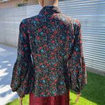 Free People UO  Floral Ruffle Button Front Blouse Photo 3
