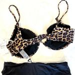 Good American NWT  Leopard Bikini Top with Black Bottom - Size 4(XL) Photo 4
