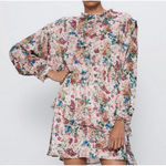 ZARA  Women's Long Sleeve Ruffle Floral Print Dress‎ Sz XS NWT Photo 2