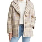 Sam Edelman Sz M Medium Fuzzy Plaid Teddy Jacket  Photo 0