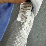 Ella Moss top womens XS blue ivory striped front crochet silk sleeveless office Photo 4