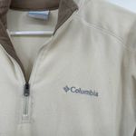 Columbia  size small‎ fleece quarter zip pullover sweatshirt cream brown Photo 2