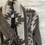 Hannah Womens L Sweater Open Cardigan Gray Southwestern Aztec Scarf Collar Size L Photo 1
