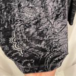 Fuzzi by Jean Paul Gaultier black crushed velvet burnout paisley top long sleeve Size L Photo 3