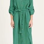 Raquel Allegra Gauze Jade Los Feliz Dress In Green Photo 0