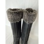 Timberland Black Tall Warm Boots 6.5 M Fur Lined Leather Knee Hi Lace Up Mirney Photo 10