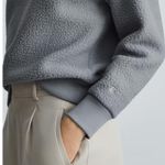 Everlane Sweatshirt ReNew Fleece Raglan Long Sleeve Crewneck Smoke Light Blue M Photo 2