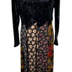 Handmade Vintage  Patchwork Whimsygoth  Hippie Maxi Dress Long Sleeve Velvet Photo 0