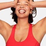 Outdoor Voices red with pink lining cross back sport bra, size S Atleasure gym Photo 0