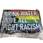 Next Level Apparel Pride Flag Drink Water Love All Fight Racism Tee Black Size Large Unisex NWT Photo 0