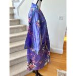 Vintage Purple Satin Peacock & Pink Lotus Open Kimono Robe Size undefined Photo 3