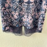 Rebecca Taylor  Kiku Silk Floral Print Split Hem Blouse Pink Blue Purple Size 4 Photo 3