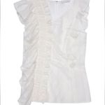 Chelsea and Walker Bush Ruffle silk blend top White Size 8 Photo 0