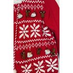 Vtg Just B Ugly Christmas Sweater Cardigan Dangle Santa Reindeer Size Small Red Photo 3