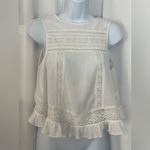 Free People  Ivory Lace Open Back Ruffle Sleeveless Top (1068) Photo 1