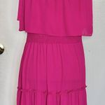 1. State Womens Dress Size Large Strapless Midi Ruby Spice Tiered Smocked Waist Photo 3
