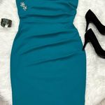 Miusol Teal Midi Dress with Embellishment Blue Photo 0