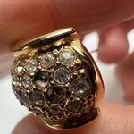 Swavorski Swarovski Crystal Clear Gold Tone Pierced Earrings (Swan Marked) Missing Stones Photo 6