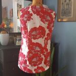 Crosby. White & Pink Floral Pleated Sleeveless Blouse Photo 4