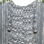 American City Wear  Ladies Black White Blouse Plus Size 1X Stretch Cold Shoulder Photo 5