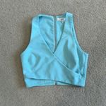 Likely Baby Blue V-Neck Criss Cross Sleeveless Cropped Top Chic Size 0 Photo 1