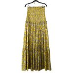 Alexis Gaarza Flared Floral Maxi Skirt Yellow Sz M Photo 1